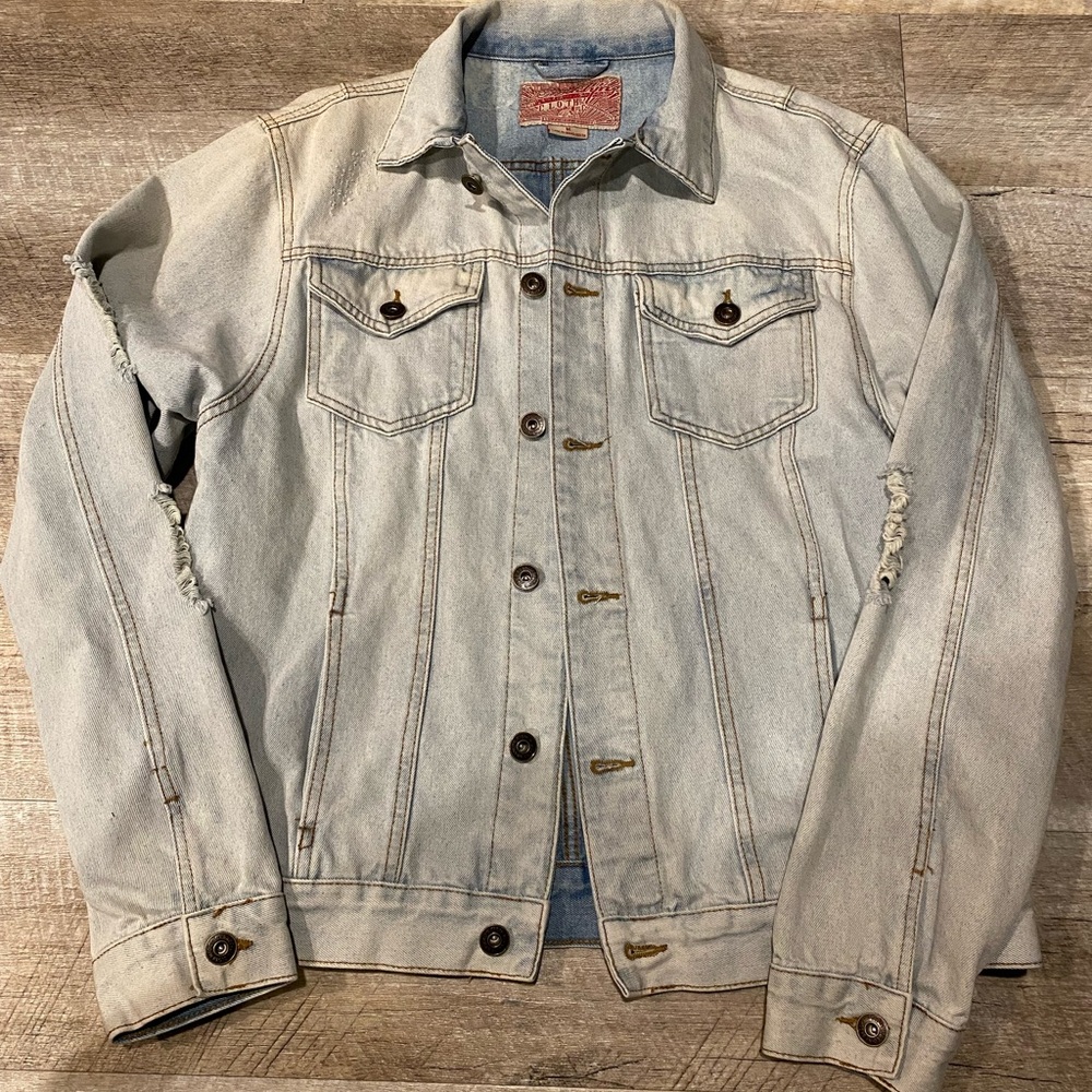 Brooklyn Cloth Light Gray Denim Jacket for Men